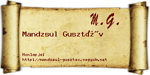 Mandzsul Gusztáv névjegykártya